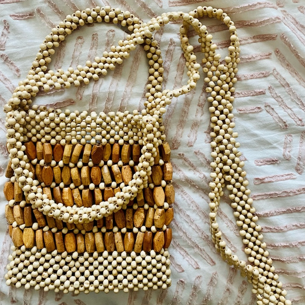 Wood Beaded bag